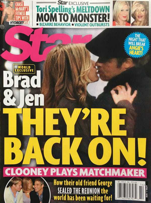 СМИ: Дженнифер Энистон и Брэда Питта застали целующимися на улице