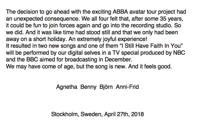 ABBA воссоединились спустя 35 лет 